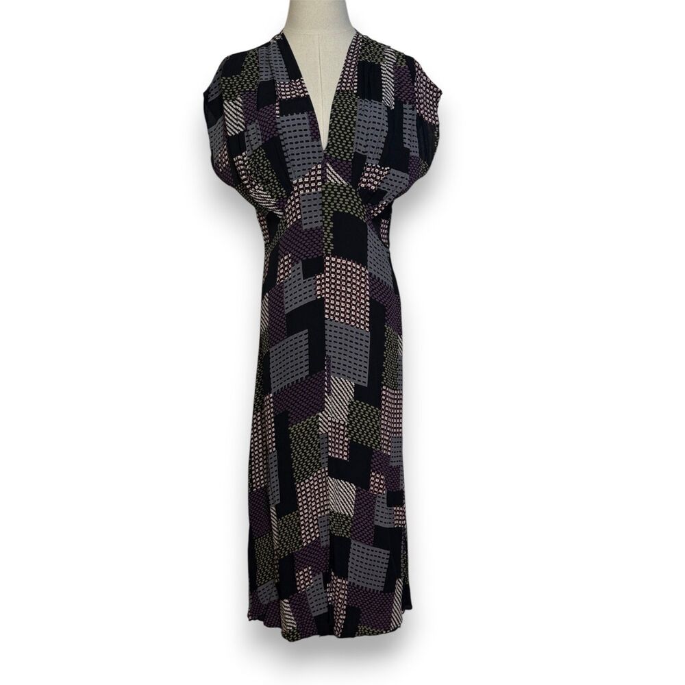 Yvonne LaFleur New Orleans | Patchwork Cottagecore Boho Rayon Dress | Sz M - Picture 3 of 8